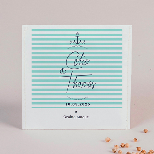 Sachet de graine de mariage Bord de mer à personnaliser