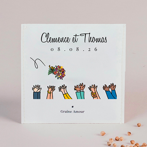 Sachet de graine de mariage Bouquet à personnaliser