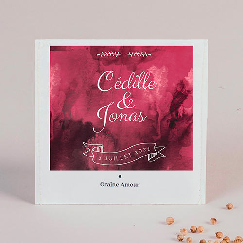 Sachet de graine de mariage Burgundy à personnaliser