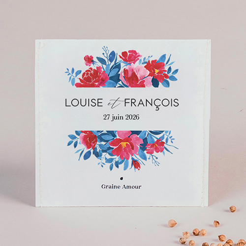 Sachet de graine de mariage Charlotte à personnaliser