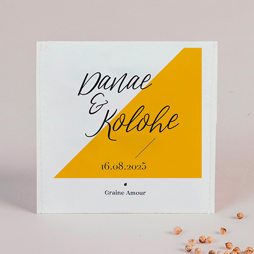 Sachet de graine de mariage Color block à personnaliser