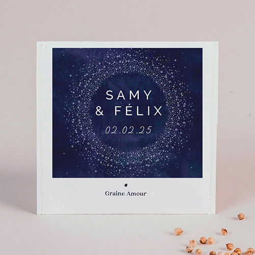 Sachet de graine de mariage Constellation à personnaliser