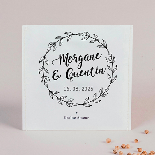 Sachet de graine de mariage Couronne à personnaliser