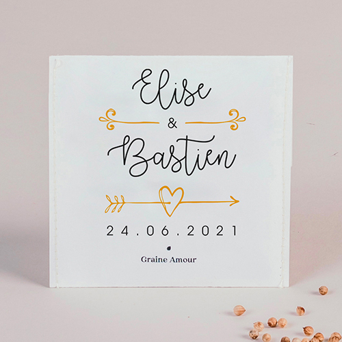 Sachet de graine de mariage Flèche à personnaliser