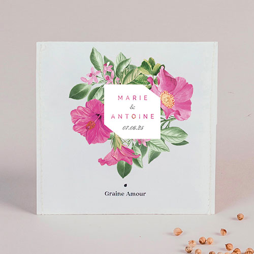 Sachet de graine de mariage Floral à personnaliser