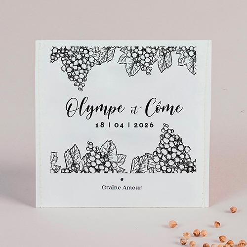 Sachet de graine de mariage Grappes à personnaliser