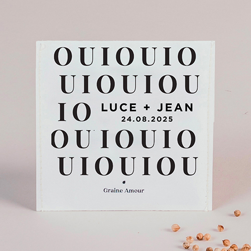 Sachet de graine de mariage Lettering à personnaliser