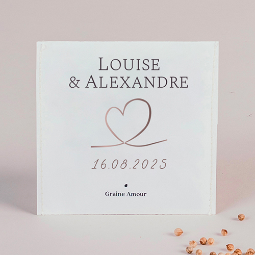 Sachet de graine de mariage Love à personnaliser