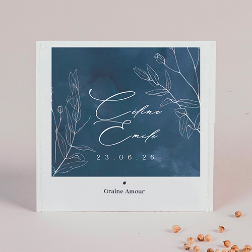 Sachet de graine de mariage Navy à personnaliser