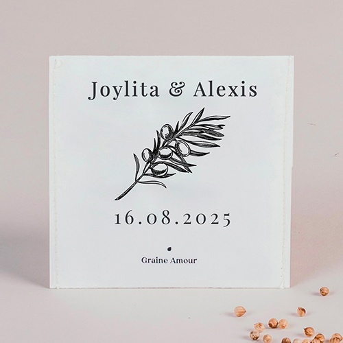 Sachet de graine de mariage Olivier à personnaliser