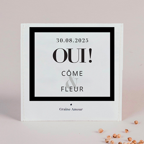 Sachet de graine de mariage Oui à personnaliser