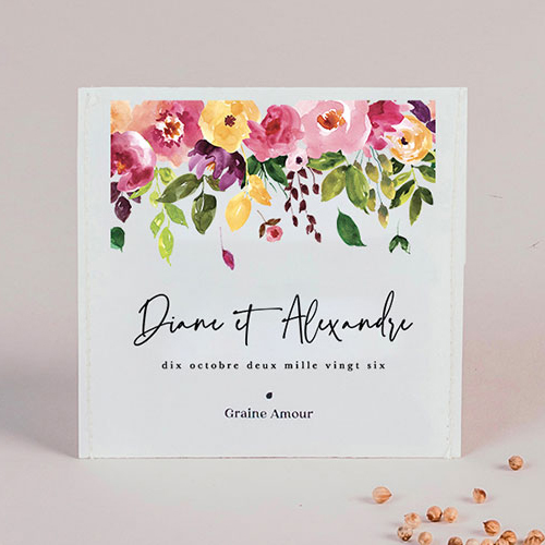 Sachet de graine de mariage Pensée à personnaliser