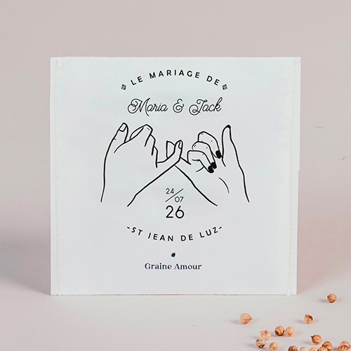 Sachet de graine de mariage Promesse à personnaliser