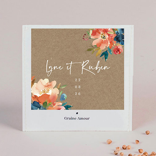 Sachet de graine de mariage Zinnia à personnaliser
