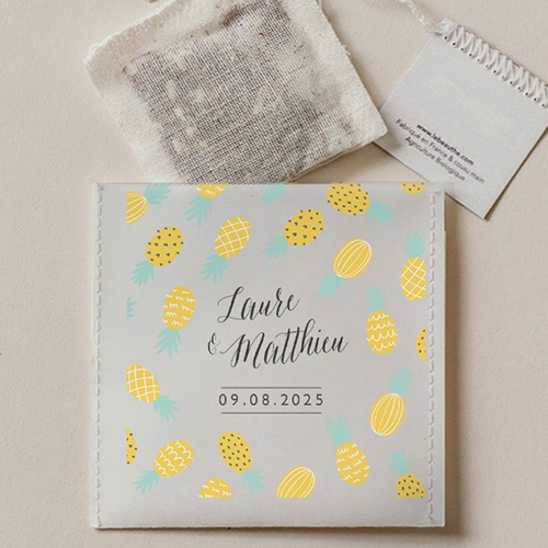 Sachet de thé de mariage Ananas à personnaliser