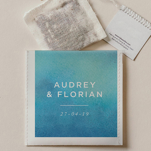 Sachet de thé de mariage Aquatique à personnaliser