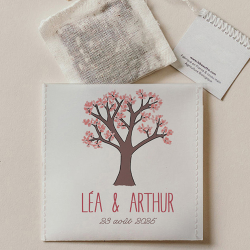 Sachet de thé de mariage Arbre à personnaliser