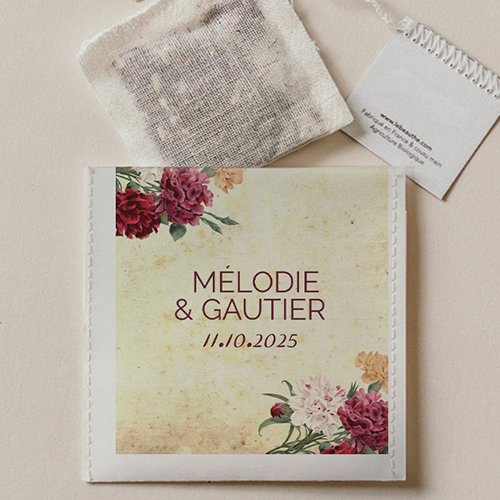 Sachet de thé de mariage Automne à personnaliser