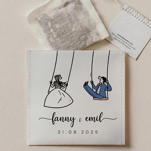 Sachet de thé de mariage Balançoires à personnaliser
