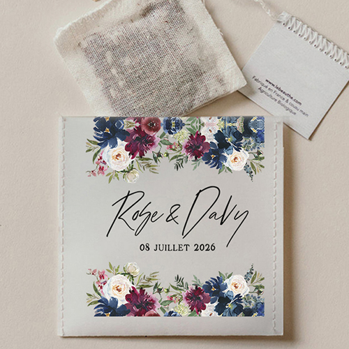 Sachet de thé de mariage Belladone à personnaliser