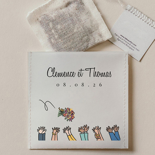 Sachet de thé de mariage Bouquet à personnaliser