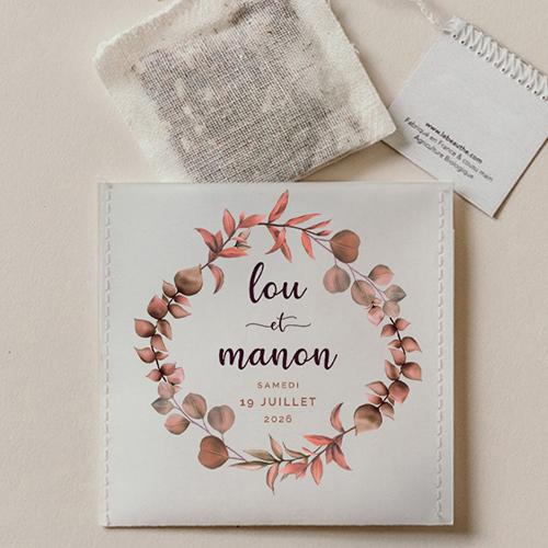Sachet de thé de mariage Couronne automnale à personnaliser