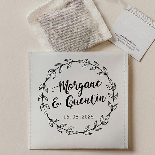 Sachet de thé de mariage Couronne à personnaliser
