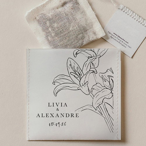 Sachet de thé de mariage Dallma à personnaliser