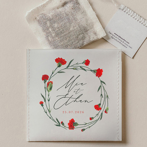 Sachet de thé de mariage Dellus à personnaliser