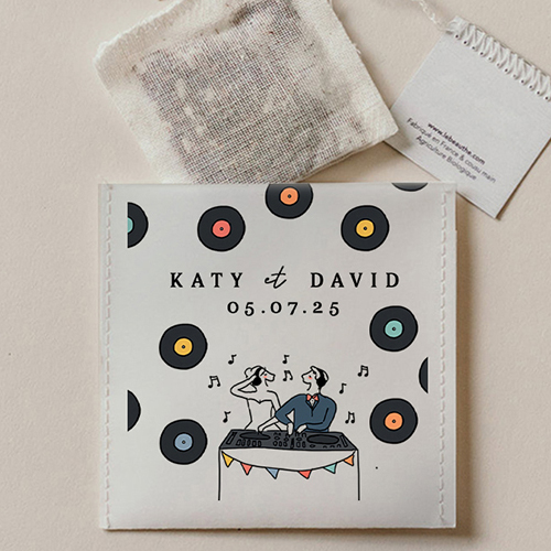 Sachet de thé de mariage Djs à personnaliser