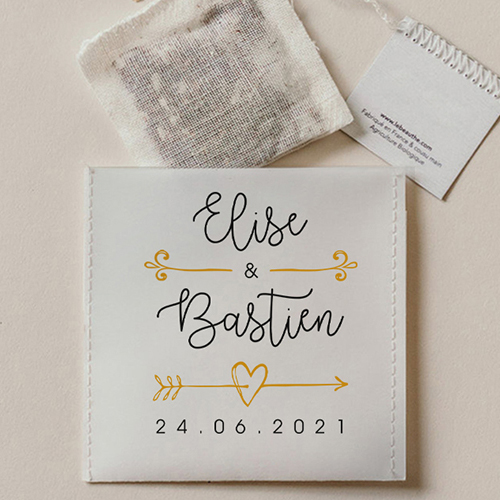 Sachet de thé de mariage Flèche à personnaliser