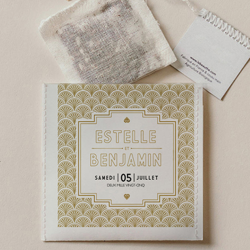 Sachet de thé de mariage Gatsby à personnaliser