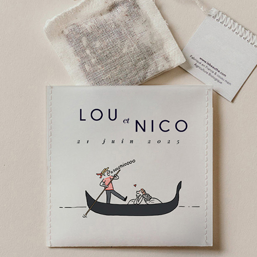 Sachet de thé de mariage Gondole à personnaliser