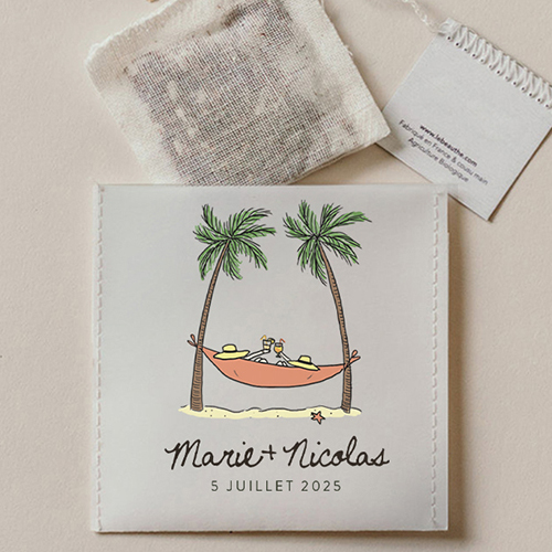 Sachet de thé de mariage Hamac à personnaliser
