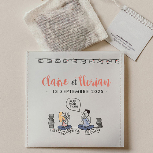 Sachet de thé de mariage Invitations à personnaliser