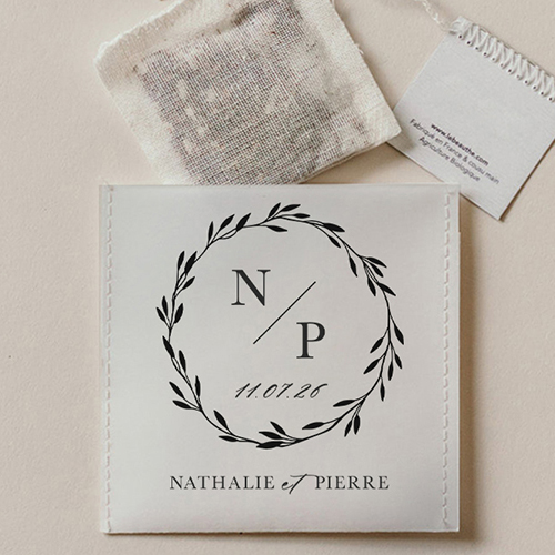 Sachet de thé de mariage Livia à personnaliser
