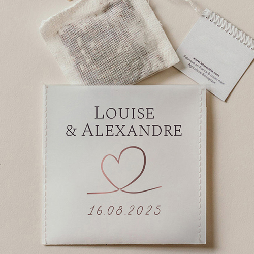 Sachet de thé de mariage Love à personnaliser