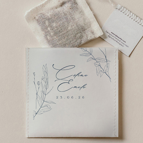 Sachet de thé de mariage Navy à personnaliser