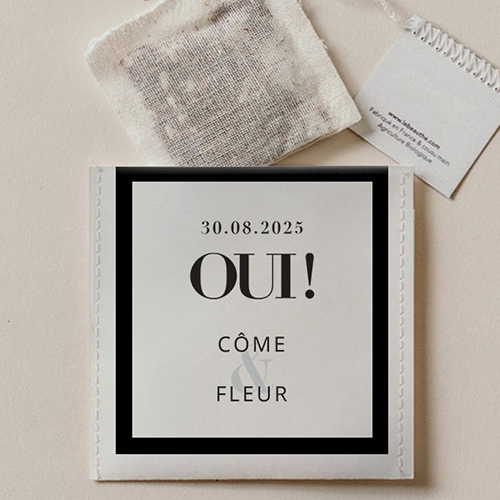 Sachet de thé de mariage Oui à personnaliser