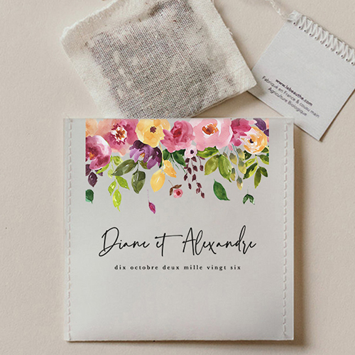 Sachet de thé de mariage Pensée à personnaliser