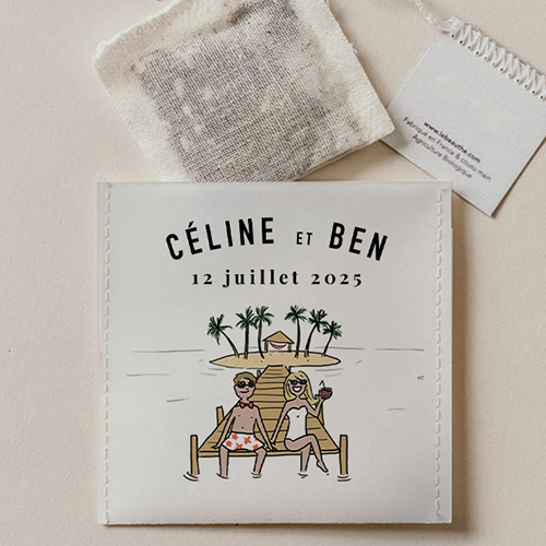 Sachet de thé de mariage Ponton à personnaliser