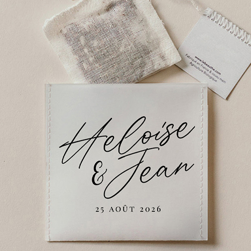 Sachet de thé de mariage Prénoms à personnaliser