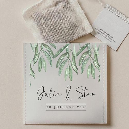 Sachet de thé de mariage Roma à personnaliser