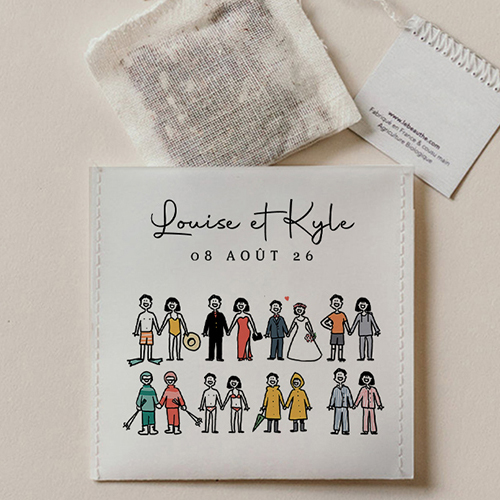 Sachet de thé de mariage Tenues à personnaliser