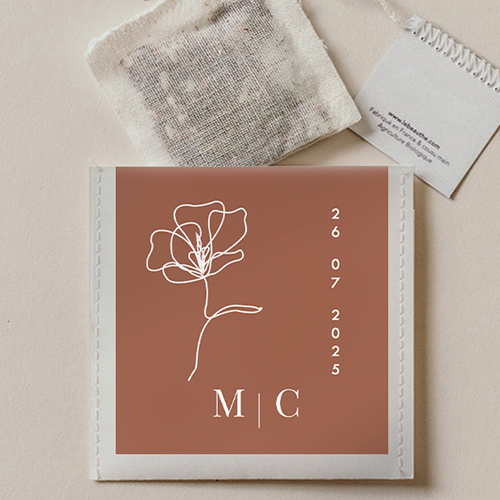 Sachet de thé de mariage Terracotta à personnaliser