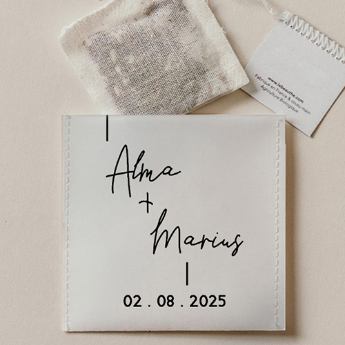 Sachet de thé de mariage Warp à personnaliser