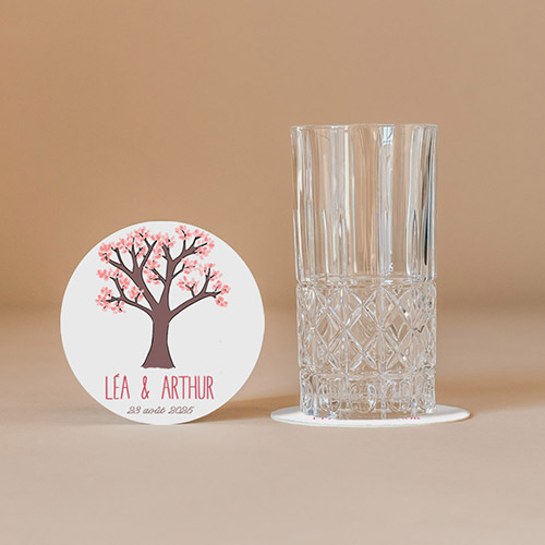 Sous-bock de mariage Arbre à personnaliser