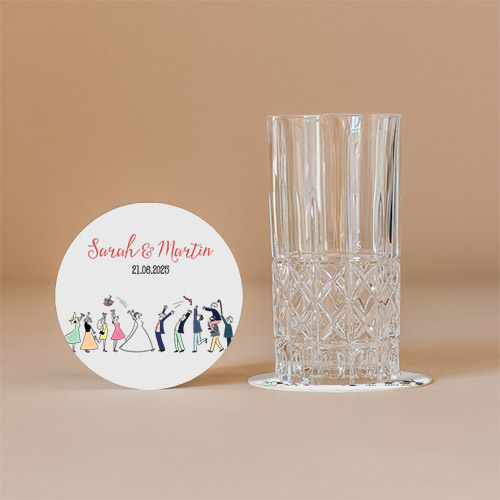 Sous-bock de mariage Lancer de bouquet à personnaliser