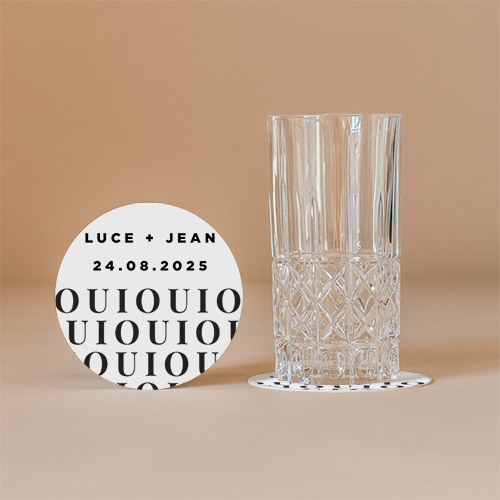 Sous-bock de mariage Lettering à personnaliser