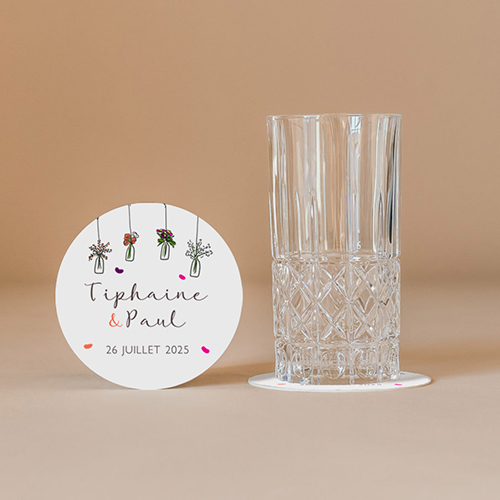 Sous-bock de mariage Vases suspendus à personnaliser